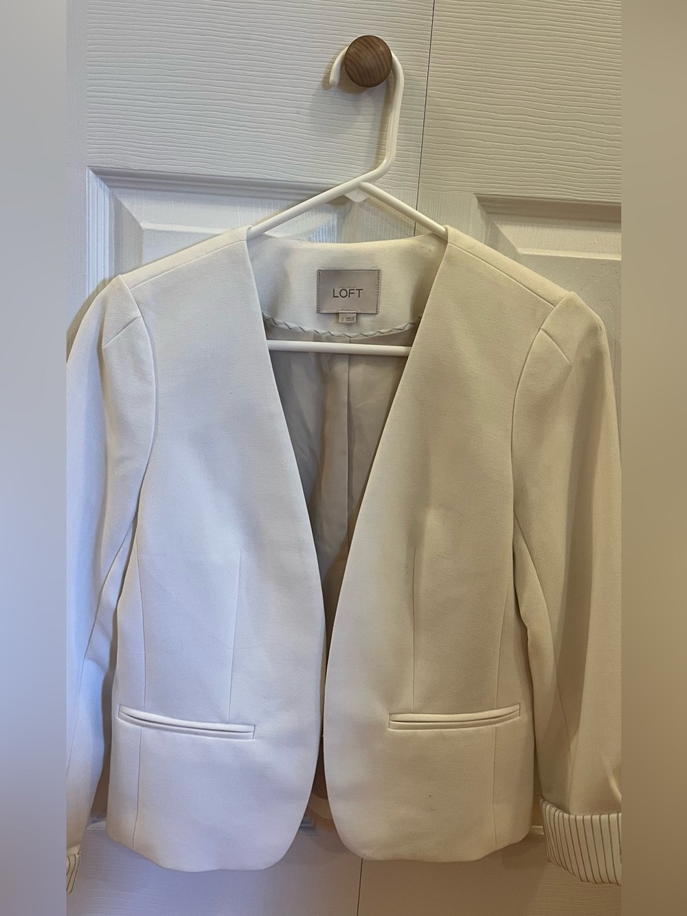 LOFT White Open-Front Blazer
